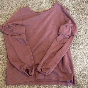Old Navy large purple sweatshirt with ruffle detail